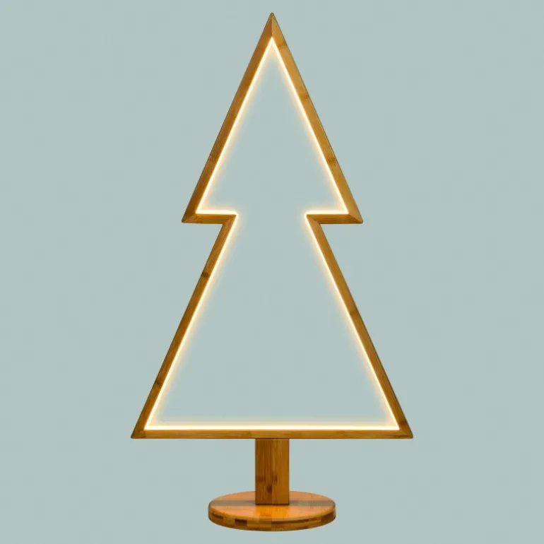 Albero Natale Abete con Base H90cm LED BIANCO CALDO