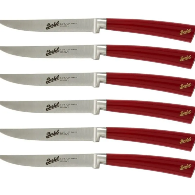 Berkel Elegance Set 6 coltelli da bistecca in acciaio Rosso