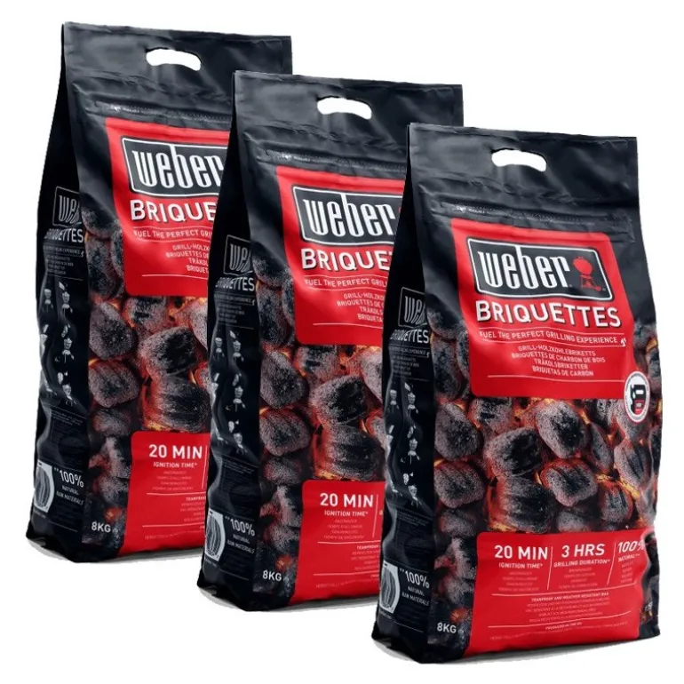 BUNDLE 3 x Sacco da 8 kg di Bricchetti Weber Cod. 17591