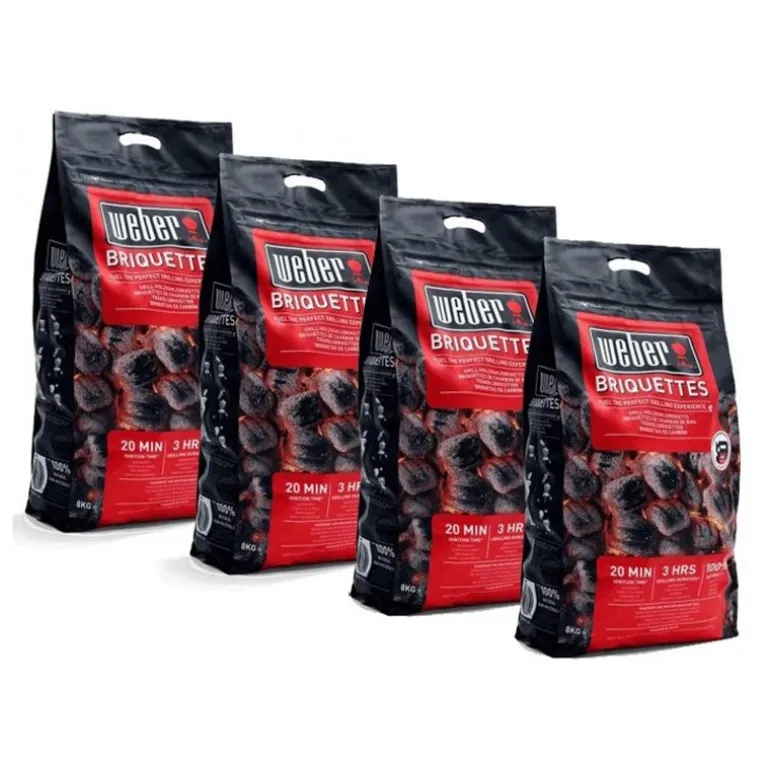 BUNDLE 4 x Sacco da 8 kg di Bricchetti Weber Cod. 17591