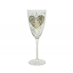 Calice in vetro con stampa cuore 23 cm