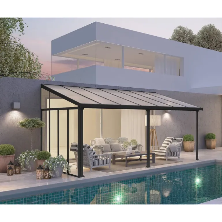 Canopia 3 m Parete laterale Pergola Grigio