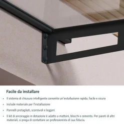 Canopia Altair Pensilina Da Esterno 453X91 cm Trasparente