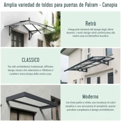 Canopia Aquila Pensilina Da Esterno 302X91 cm Grigio