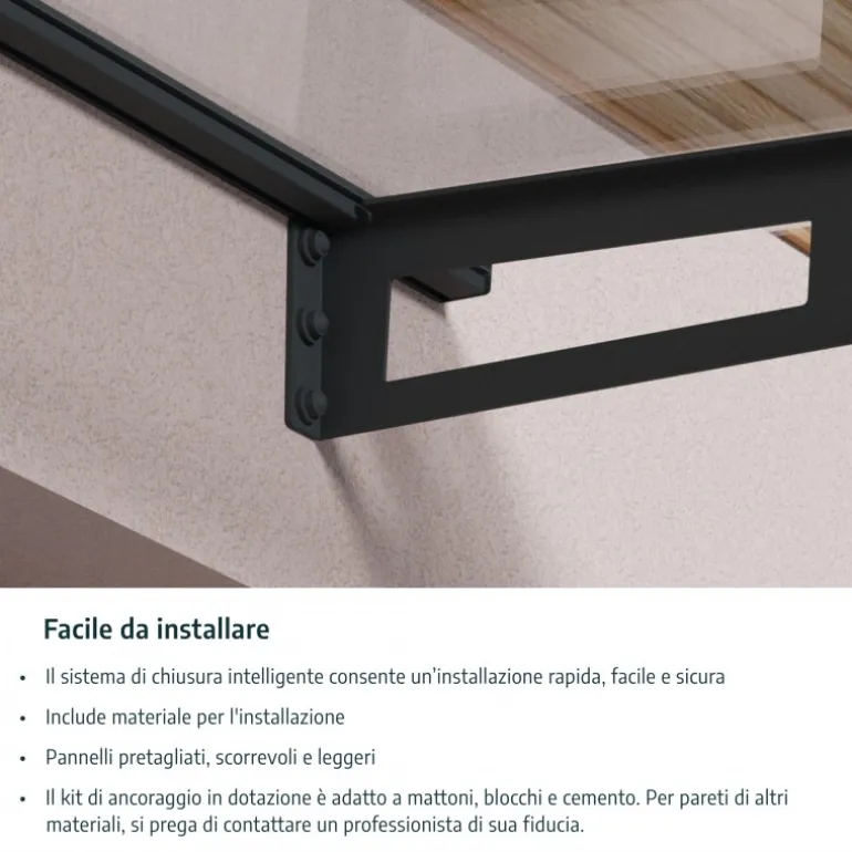 Canopia Aquila Pensilina Da Esterno 205X91 cm Trasparente