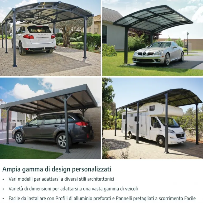 Canopia Arcadia Carport in Alluminio 3.6 X 13 m