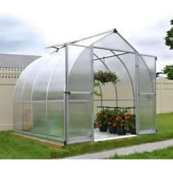 Canopia Bella Doppio Strato Serra Da Giardino in Policarbonato 244X244X219 cm Argento