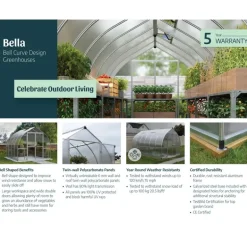 Canopia Bella Doppio Strato Serra Da Giardino in Policarbonato 724X244X219 cm Argento