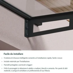 Canopia Bordeaux Pensilina Da Esterno 892X140 cm Trasparente