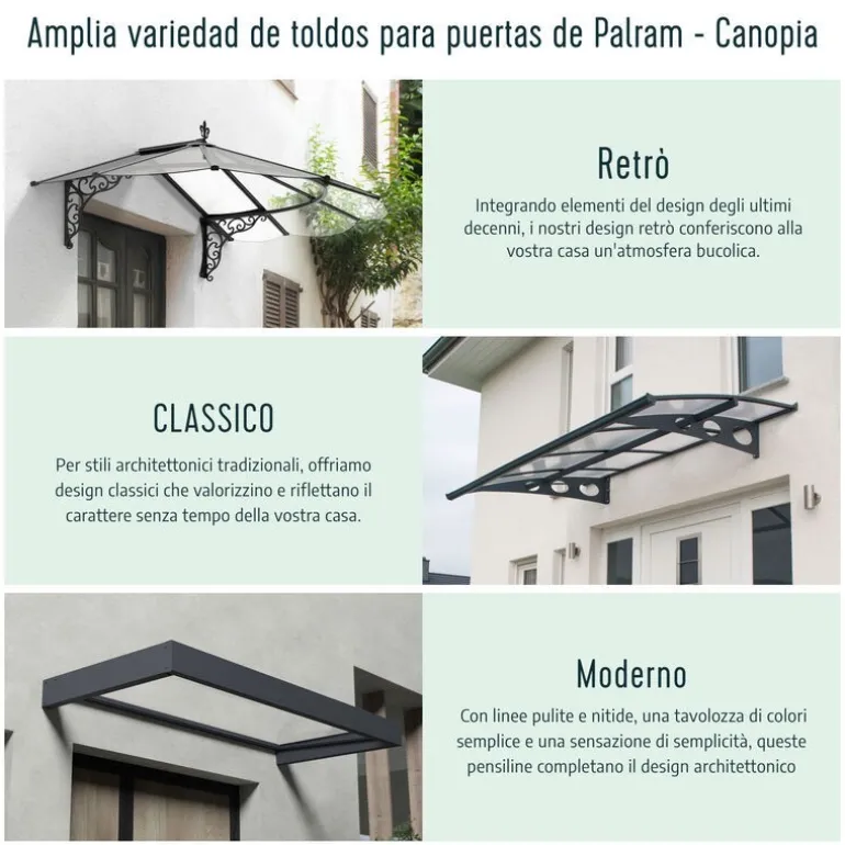 Canopia Bordeaux Pensilina Da Esterno 670X140 cm Doppio Strato