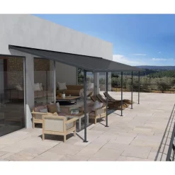 Canopia Capri Pergola Addossata in Alluminio 3X8.6 m Grigio