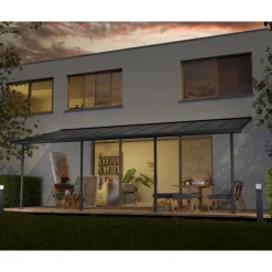 Canopia Capri Pergola Addossata in Alluminio 3X7.4 m Grigio