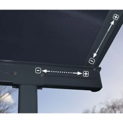 Canopia Capri Pergola Addossata in Alluminio 3X5.6 m Grigio