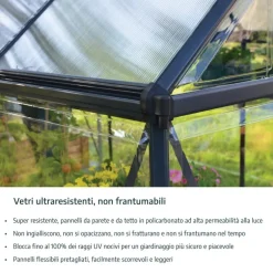 Canopia Eco Grow Doppio Strato Serra Da Giardino in Policarbonato 445X204X198 cm Verde
