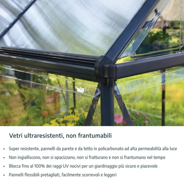 Canopia Eco Grow Doppio Strato Serra Da Giardino in Policarbonato 259X204X198 cm Verde
