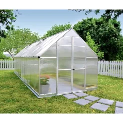 Canopia Essence Doppio Strato Serra Da Giardino in Policarbonato 607X244X229 cm Argento