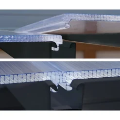 Canopia Feria Pergola Addossata in Alluminio 3X12.2 m Grigio