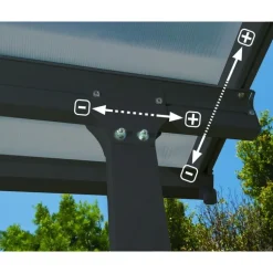 Canopia Feria Pergola Addossata in Alluminio 3X9.7 m Grigio