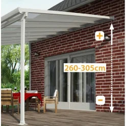 Canopia Feria Pergola Addossata in Alluminio 3X6.1 m Grigio