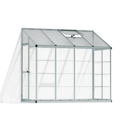 Canopia Lean-To Serra Da Giardino in Policarbonato Argento 244X124X225 cm Ibrida