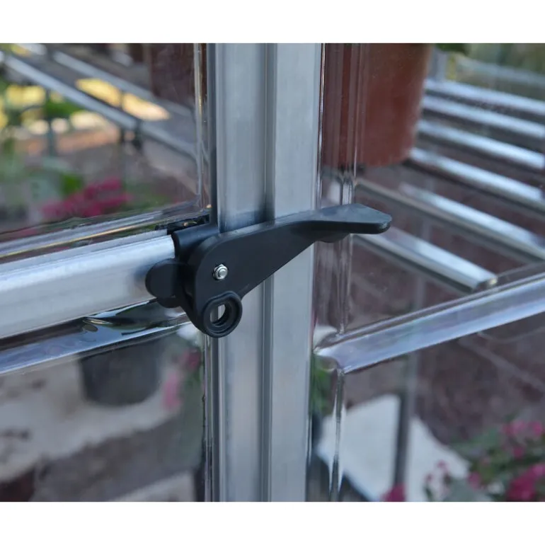 Canopia Lean-To Serra Da Giardino in Policarbonato Argento 244X124X225 cm Ibrida