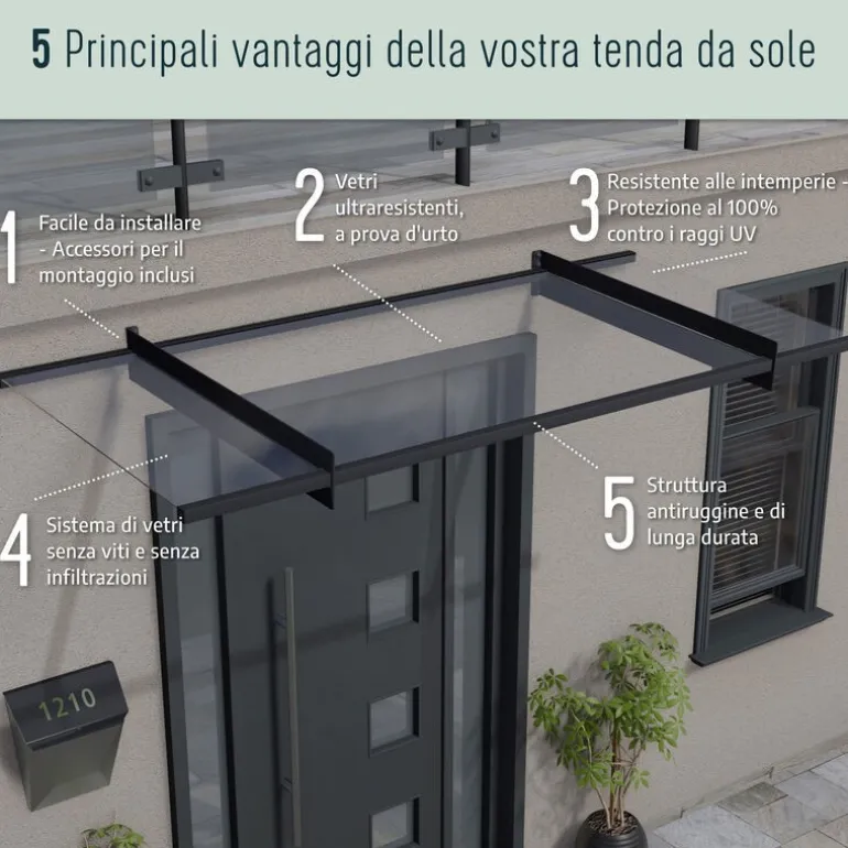 Canopia Lily Pensilina Da Esterno 319X88X70 cm Trasparente