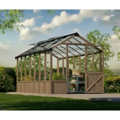 Canopia NATURA Doppio Strato Serra Da Giardino in Policarbonato 500.5X237.5X261 cm - Legno di cedro