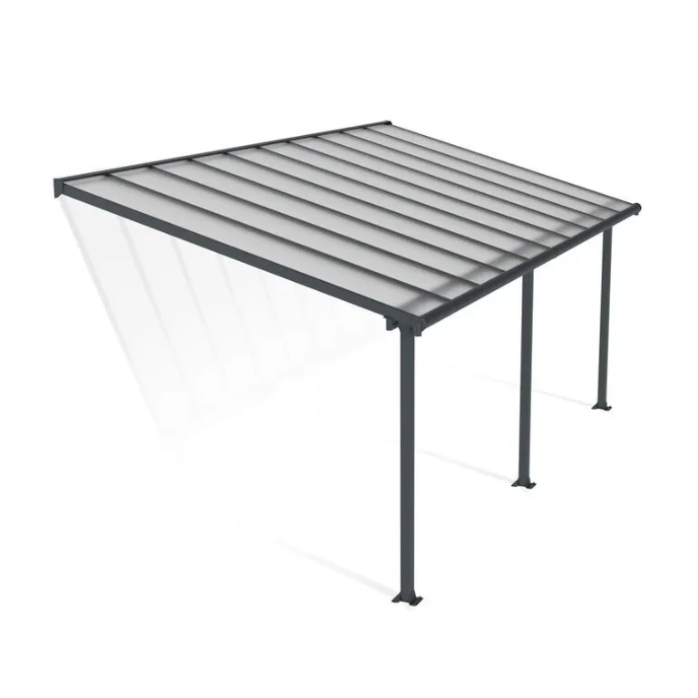 Canopia Olympia Pergola Addossata in Alluminio 3X6.2 m Grigio