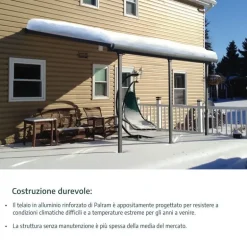 Canopia Olympia Pergola Addossata in Alluminio 3X6.2 m Grigio