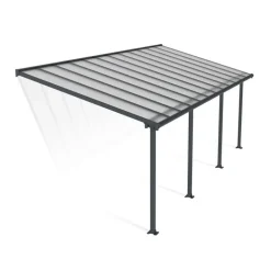 Canopia Olympia Pergola Addossata in Alluminio 3X7.4 m Grigio