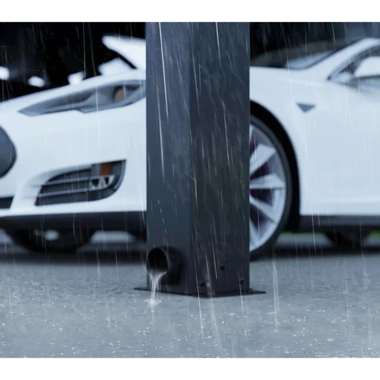 Canopia OSLO Carport in Alluminio 6X9 m Nero