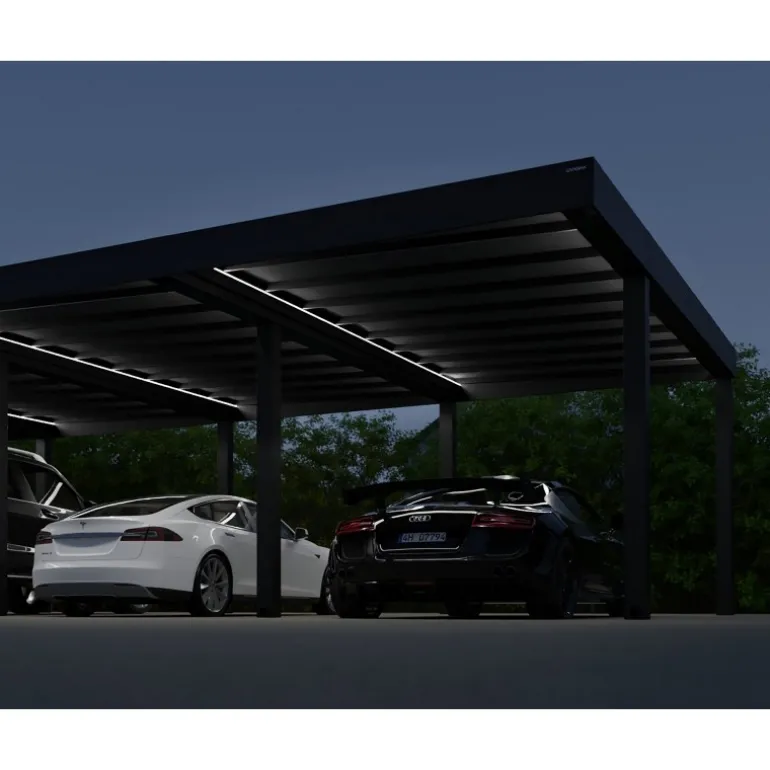 Canopia OSLO Carport in Alluminio 6X12 m Nero