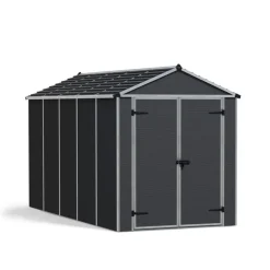 Canopia Rubicon Casetta Da Giardino in Policarbonato Ultra Resistente 378X185X217 cm Grigio Scuro