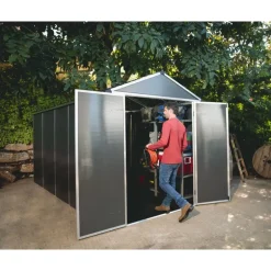Canopia Rubicon Casetta Da Giardino in Policarbonato Ultra Resistente 378X185X217 cm Grigio Scuro