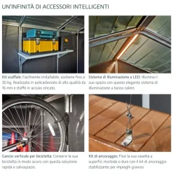 Canopia Rubicon Casetta Da Giardino in Policarbonato Ultra Resistente 452X237X235 cm Grigio Scuro