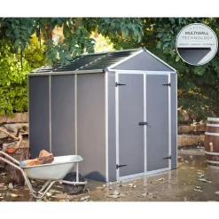 Canopia Rubicon Casetta Da Giardino in Policarbonato Ultra Resistente 229X185X217 cm Grigio Scuro