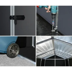 Canopia Rubicon Casetta Da Giardino in Policarbonato Ultra Resistente 303X185X217 cm Grigio Scuro