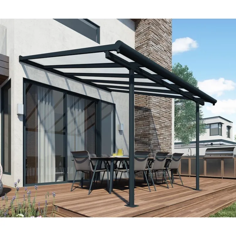 Canopia Sierra Pergola Addossata in Alluminio 3X3 m Grigio