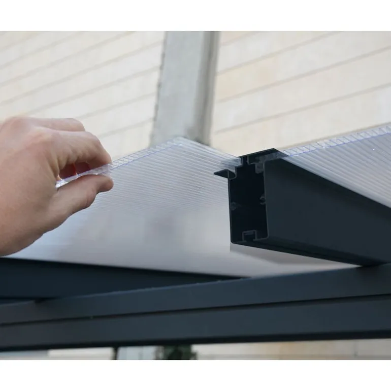 Canopia Sierra Pergola Addossata in Alluminio 3X3 m Grigio