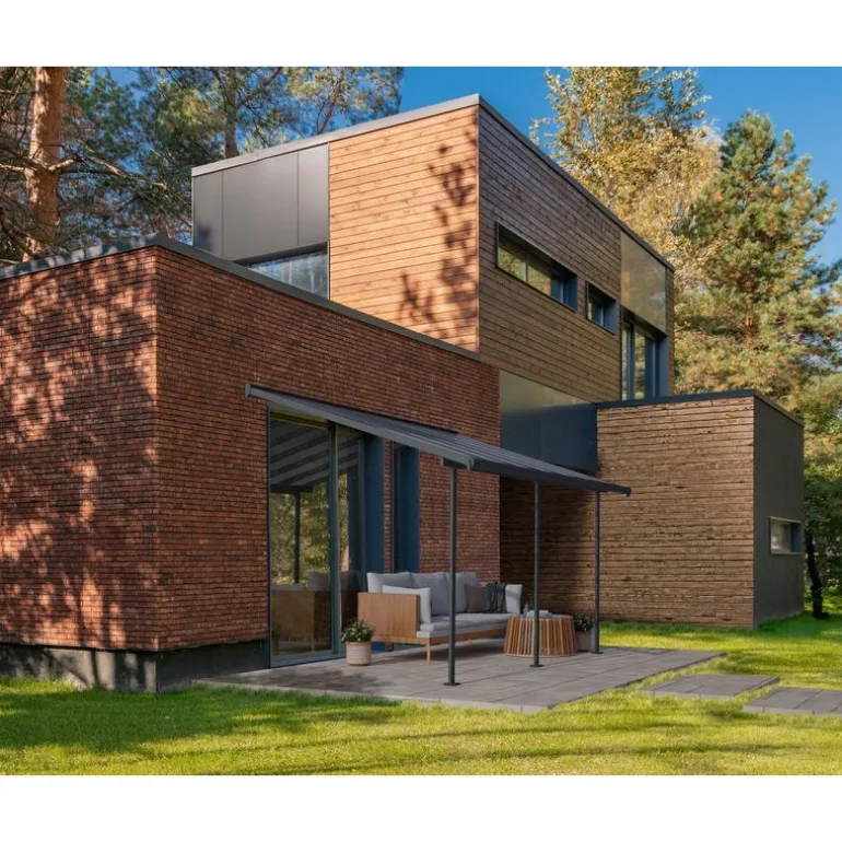 Canopia Sierra Pergola Addossata in Alluminio 3X4.3 m Grigio