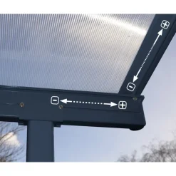 Canopia Sierra Pergola Addossata in Alluminio 2.3X2.3 m Grigio