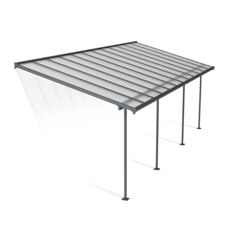 Canopia Sierra Pergola Addossata in Alluminio 3X7.4 m Grigio