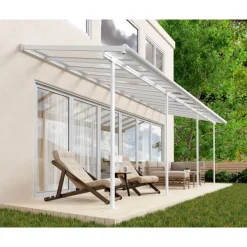 Canopia Sierra Pergola Addossata in Alluminio 2.3X6.7 m Bianco