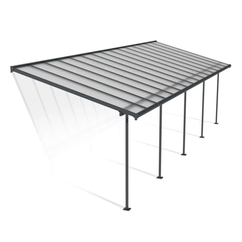Canopia Sierra Pergola Addossata in Alluminio 3X9.2 m Grigio