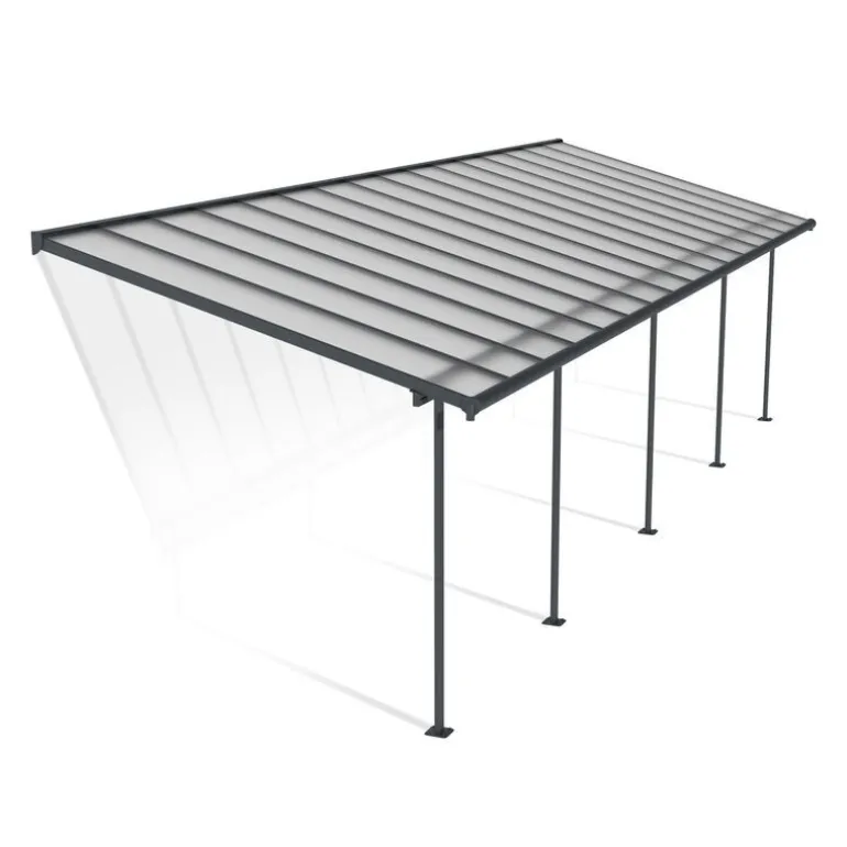 Canopia Sierra Pergola Addossata in Alluminio 3X9.7 m Grigio
