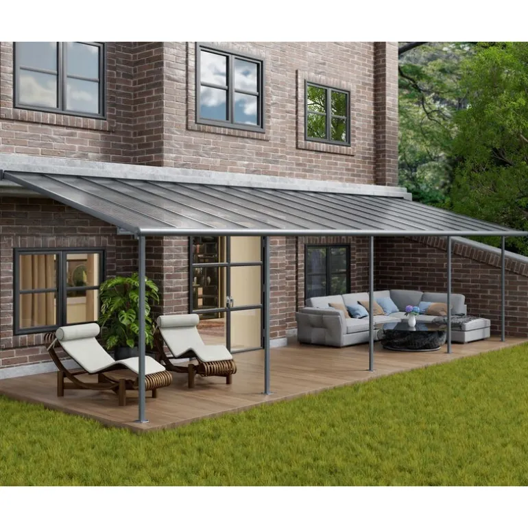 Canopia Sierra Pergola Addossata in Alluminio 3X9.7 m Grigio