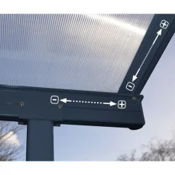 Canopia Sierra Pergola Addossata in Alluminio 3X9.7 m Grigio