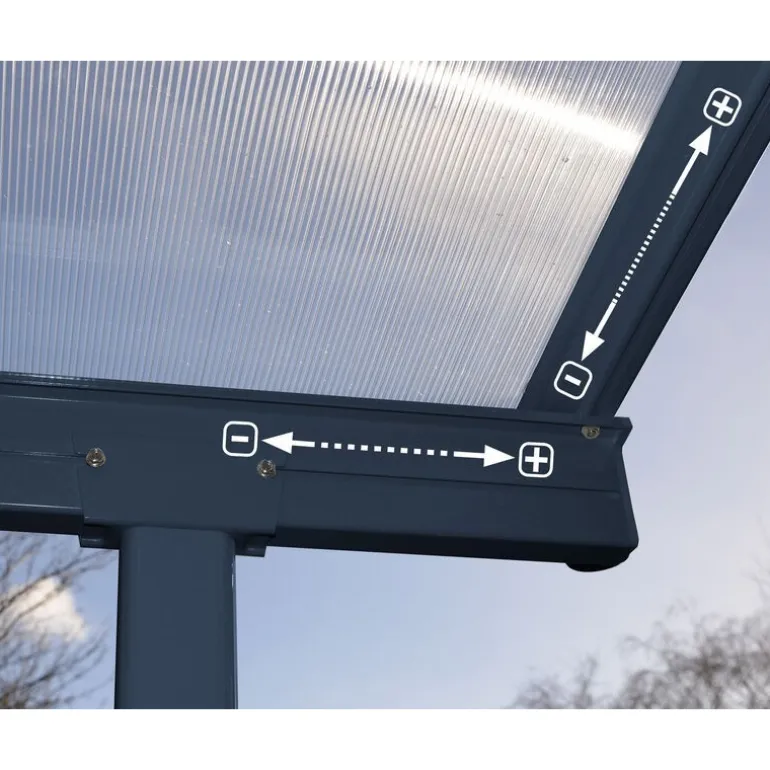 Canopia Sierra Pergola Addossata in Alluminio 3X9.7 m Grigio