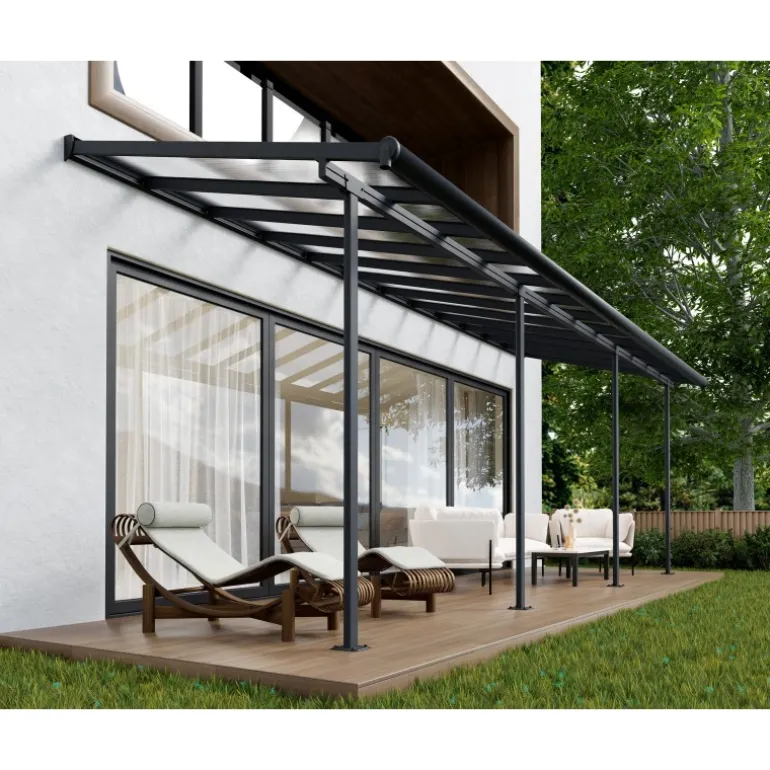 Canopia Sierra Pergola Addossata in Alluminio 2.3X6.7 m Grigio