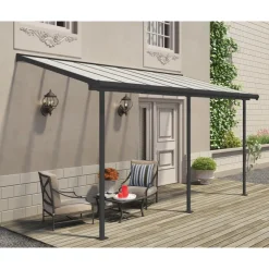 Canopia Sierra Pergola Addossata in Alluminio 2.3X4.5 m Grigio